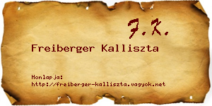 Freiberger Kalliszta névjegykártya
