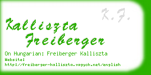kalliszta freiberger business card